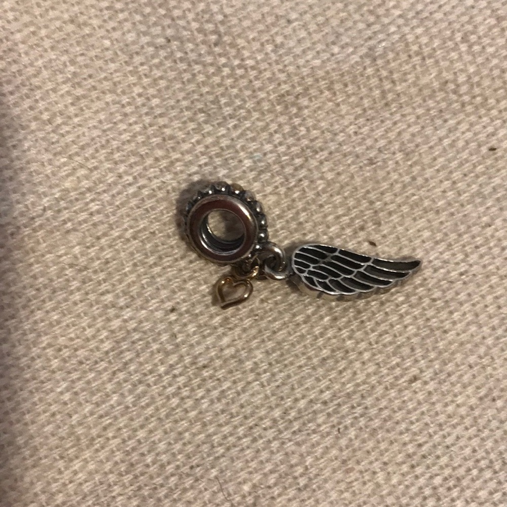 Angel with with gold accent heart pandora charm